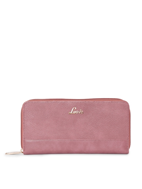 

Lavie Women Pink Textured Zip Around Wallet
