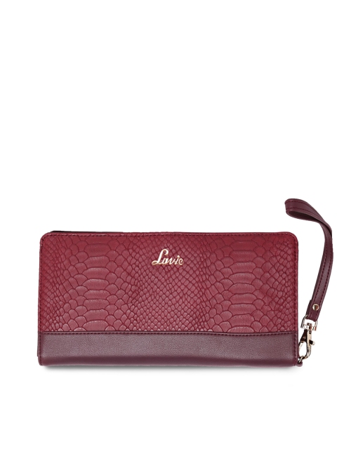 

Lavie Women Burgundy Textured Two Fold Wallet