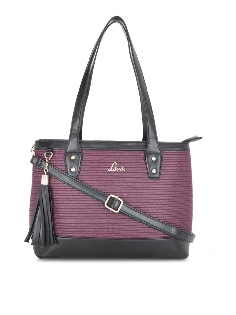 

Lavie Maroon & Black Colourblocked Shoulder Bag