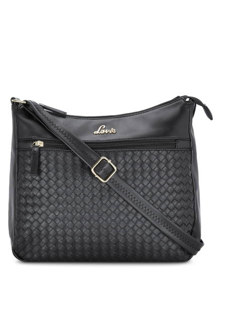 

Lavie Black Textured Hobo Bag