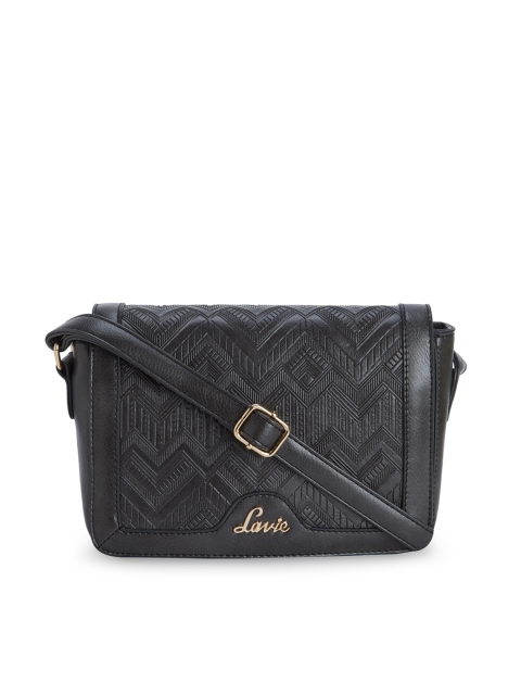 

Lavie Charcoal Grey Textured Sling Bag