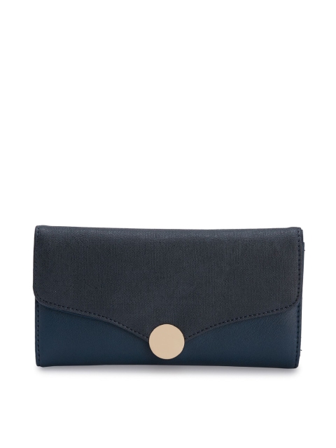 

Lavie Women Navy Blue Colourblocked Three Fold Wallet