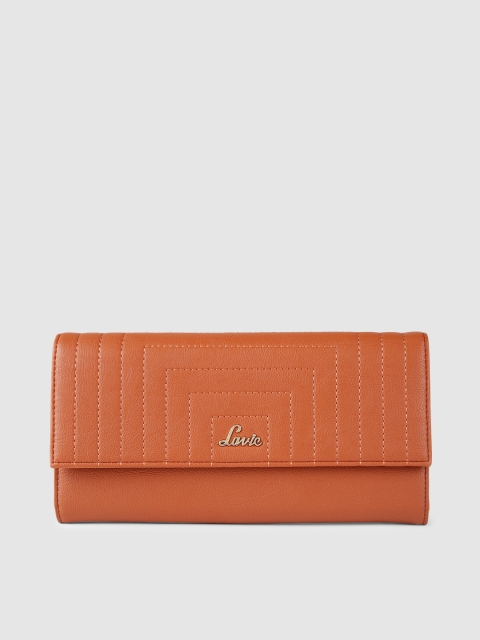

Lavie Women Orange Textured Two Fold Wallet