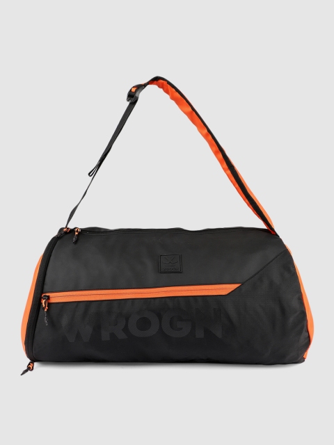 

WROGN Unisex Black Solid Chopp Duffel Bag
