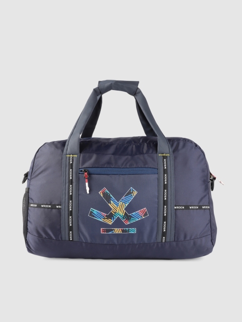 

WROGN Unisex Blue Printed Duffel Bag