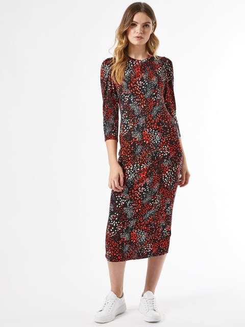 

DOROTHY PERKINS Women Black & Red Printed Bodycon Dress