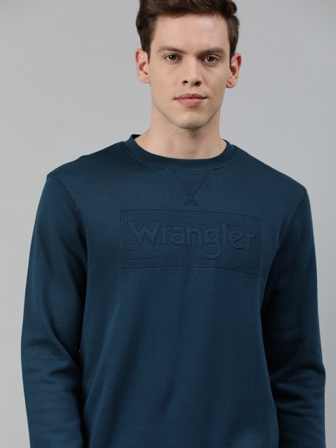 

Wrangler Men Teal-Green Printed Sweatshirt