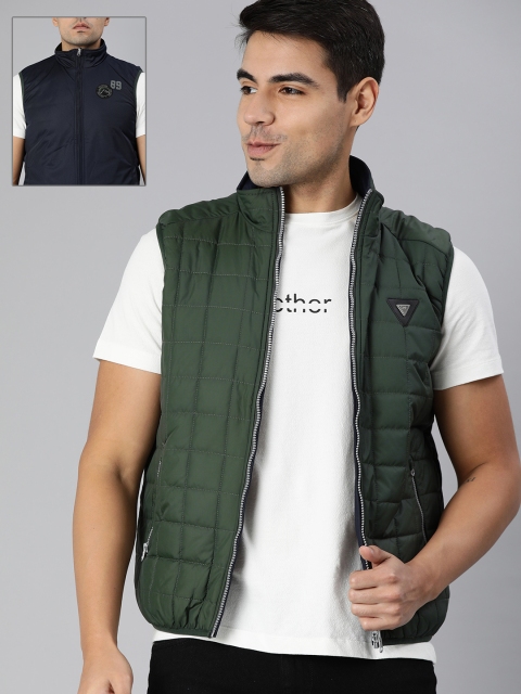 

Lee Men Green Solid Reversible Padded Slim Fit Jacket