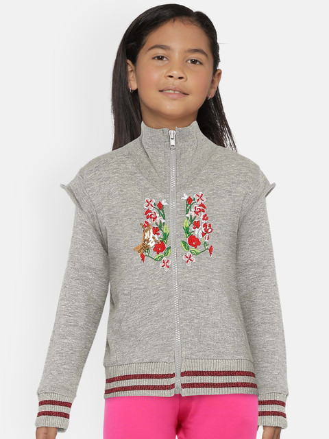 

UNDER FOURTEEN ONLY Girls Grey Embroidered Sweatshirt