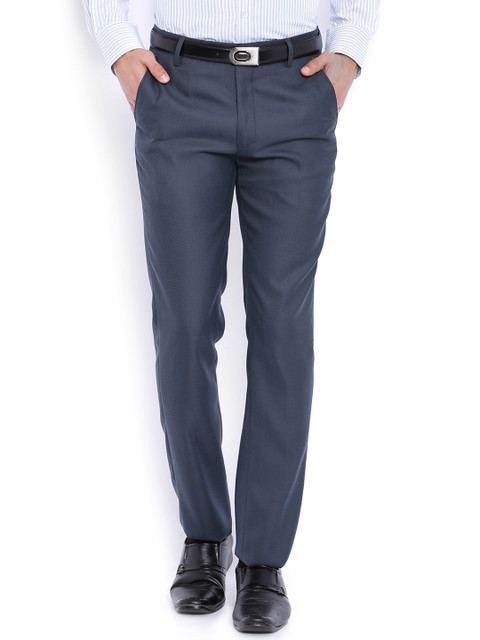 

Le Bison Blue Tailored Fit Formal Trousers