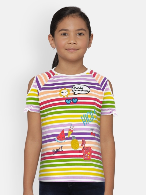 

UNDER FOURTEEN ONLY Girls Multicoloured Striped Top, Multi