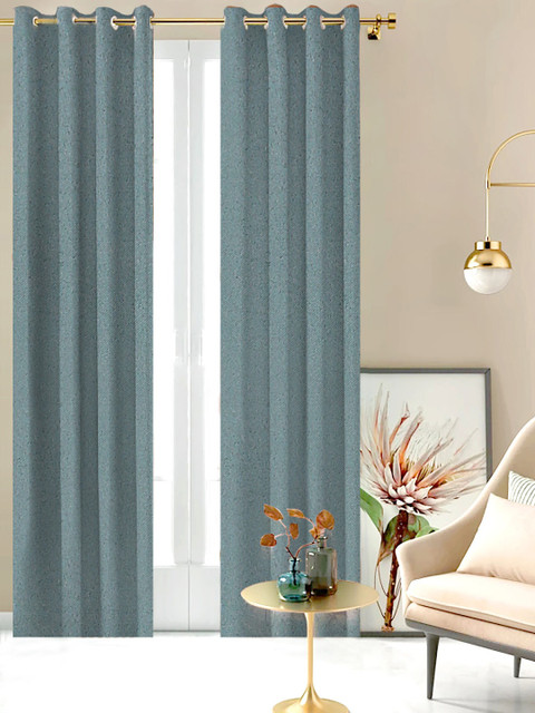 

SHIVANAA HOMES Grey Single Black Out Curtain