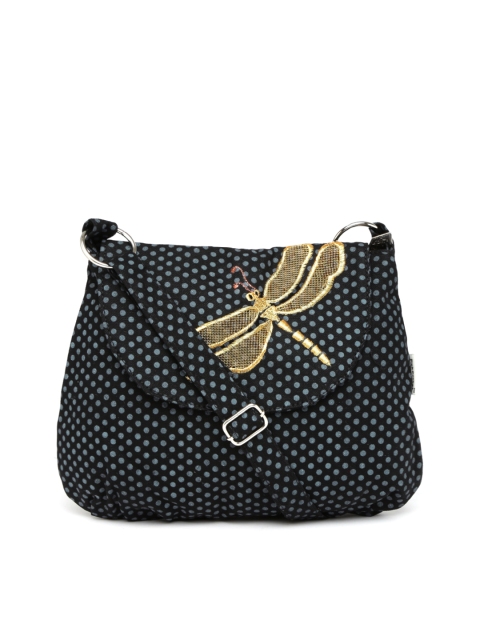 

Pick Pocket Black Polka Dot Print Sling Bag