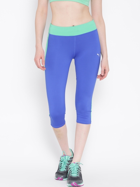 

PUMA Blue & Green PE 3/4 DryCELL Running Tights