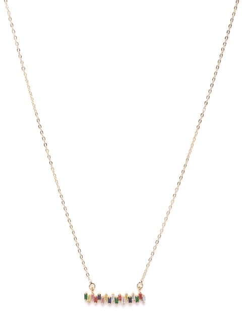 

DIVA WALK EXCLUSIVE Women Multi-Colored Gold-Plated CZ Studded Handcrafted Necklace