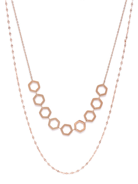 

ELLE Women Rose Gold-Plated Layered Necklace