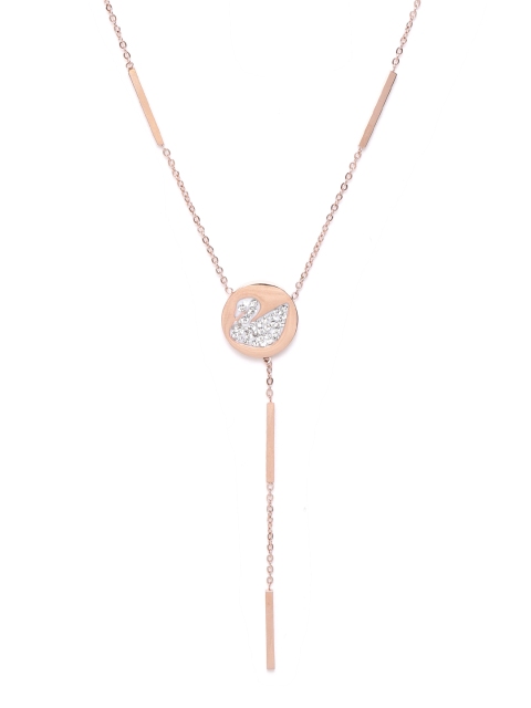 

DIVA WALK EXCLUSIVE Women Rose Gold-Plated CZ Studded Handcrafted Necklace