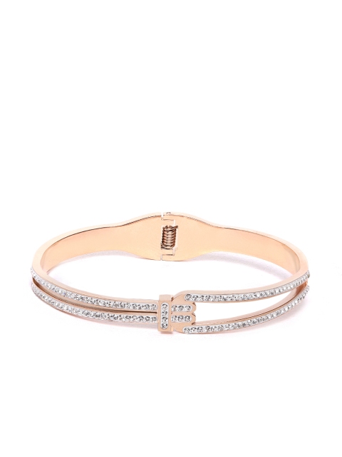

DIVA WALK EXCLUSIVE Rose Gold-Plated CZ Studded Handcrafted Cuff Bracelet