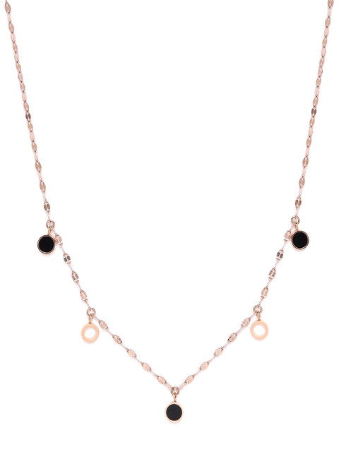 

ELLE Black Rose-Gold Plated Stone Studded Handcrafted Necklace