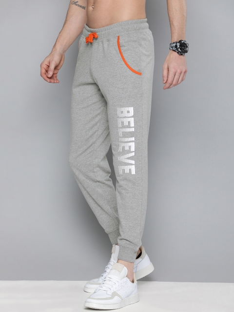 

HERE&NOW Men Grey Solid Slim Fit Jogger With Printed Detail