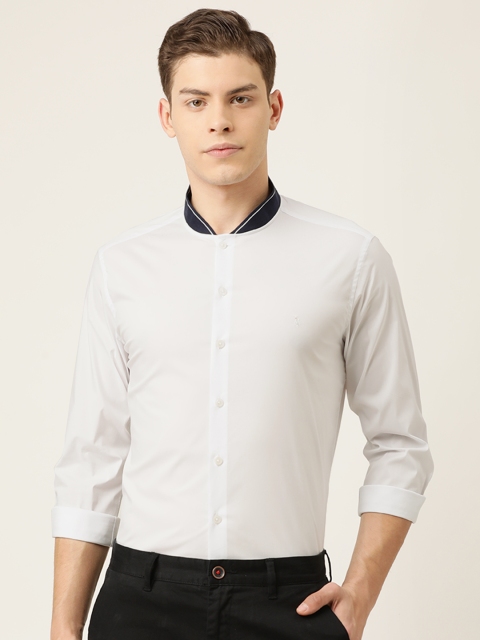 

SIMON CARTER LONDON Men White Slim Fit Solid Smart Casual Shirt