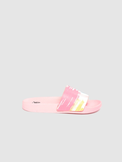 

YK Girls White & Pink Abstract Print Sliders