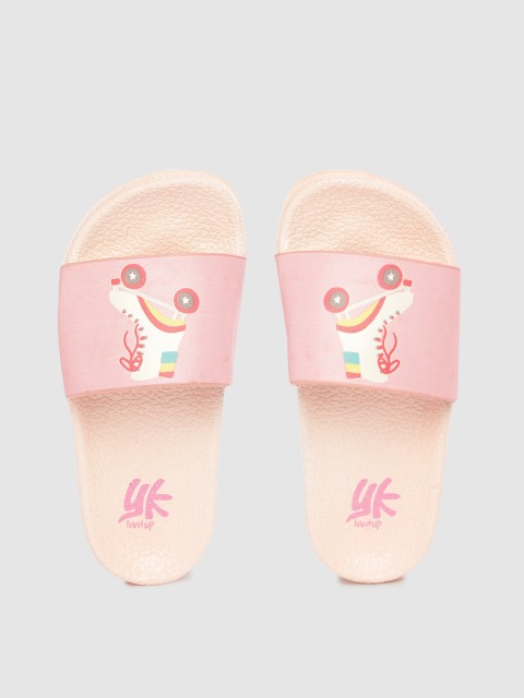 

YK Girls Pink Printed Sliders