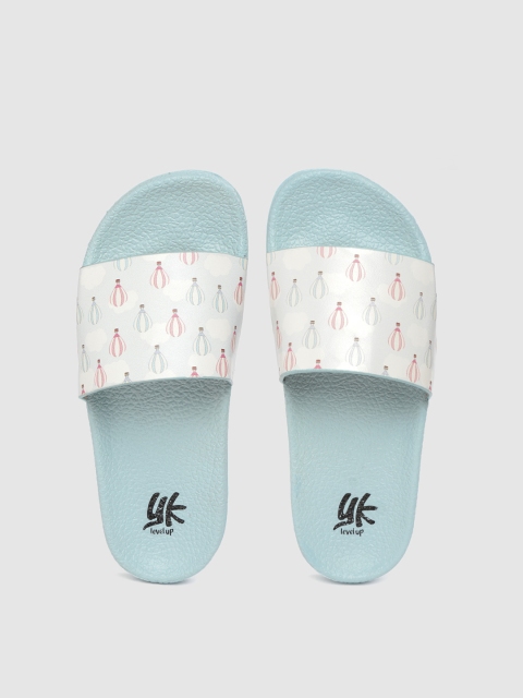 

YK Girls Blue & Pink Hot Air Balloon Printed Sliders