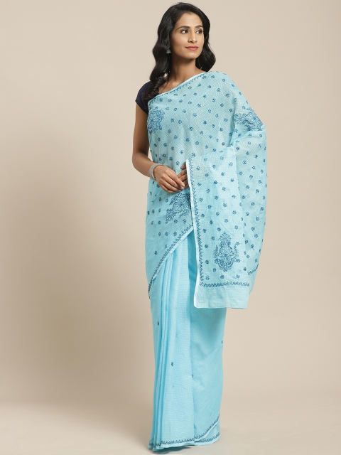 

ADA Blue Kota Chikankari Embroidered Saree