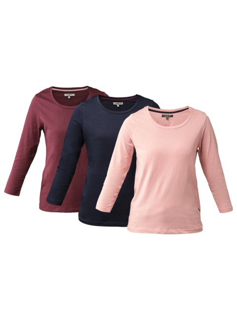 

Roadster Women Pack of 3 Pure Cotton Solid Round Neck Pure Cotton T-shirts, Pink