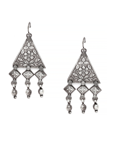 

VIDRUKARIH Silver-Toned Classic Drop Earrings