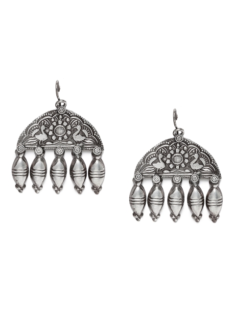 

VIDRUKARIH Silver-Toned Silver Plated Classic Drop Earrings