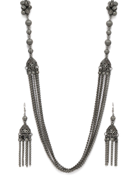

VIDRUKARIH Alloy Silver-Plated Tribal Necklace Jewelry Set