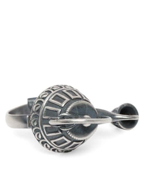 

VIDRUKARIH Oxidized Silver-Plated Quirky Teapot-Shaped Adjustable Ring