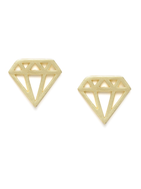 

VIDRUKARIH Gold-Toned Geometric Drop Earrings