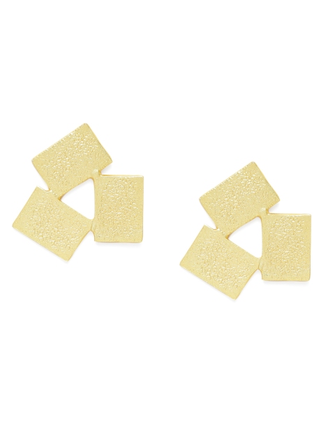 

VIDRUKARIH Gold-Toned Contemporary Drop Earrings