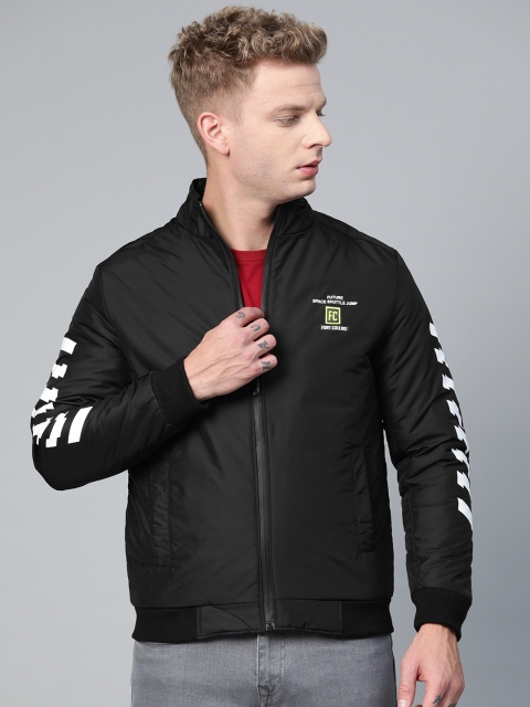 

Fort Collins Men Black Solid Lightweight Bomber Jacket