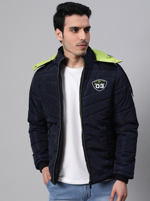 

Foreign Culture By Fort Collins Men Navy Blue Solid Padded Jacket