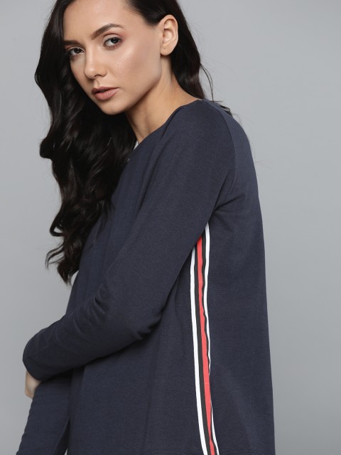 

Harvard Women Navy Blue Solid Round Neck T-shirt