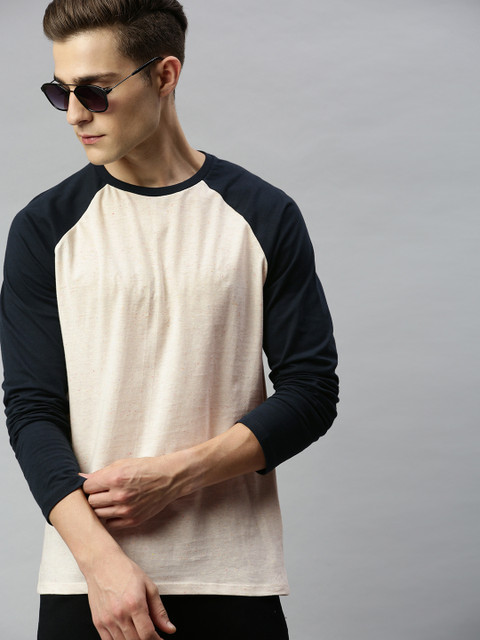 

Harvard Men Off-White Colourblocked Round Neck T-shirt