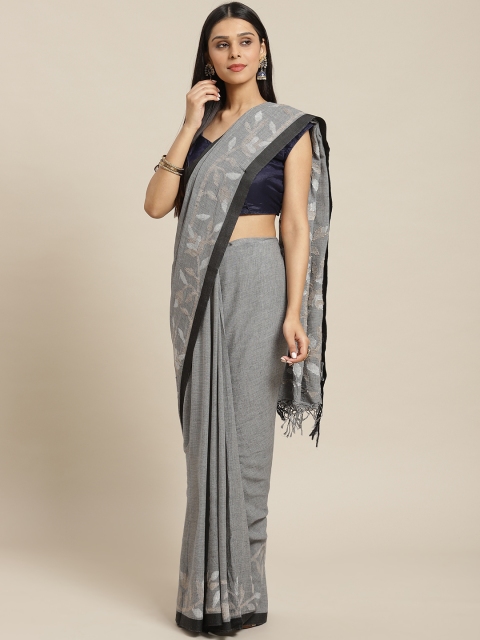 

Biswa Bangla Grey Woven Design Handwoven Saree