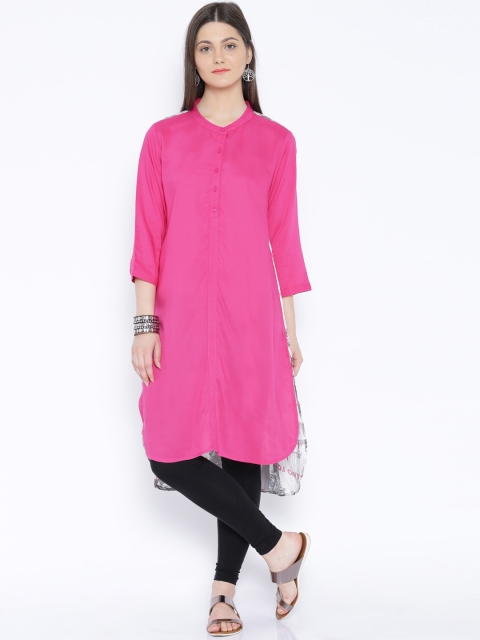 

Akkriti by Pantaloons Pink & Grey Printed Kurta