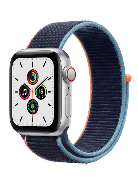 

Apple Watch SE GPS + Cellular, 40mm - Silver Aluminium Case with Deep Navy Sport Loop