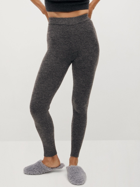 

MANGO Women Charcoal Grey Solid Winter Leggings