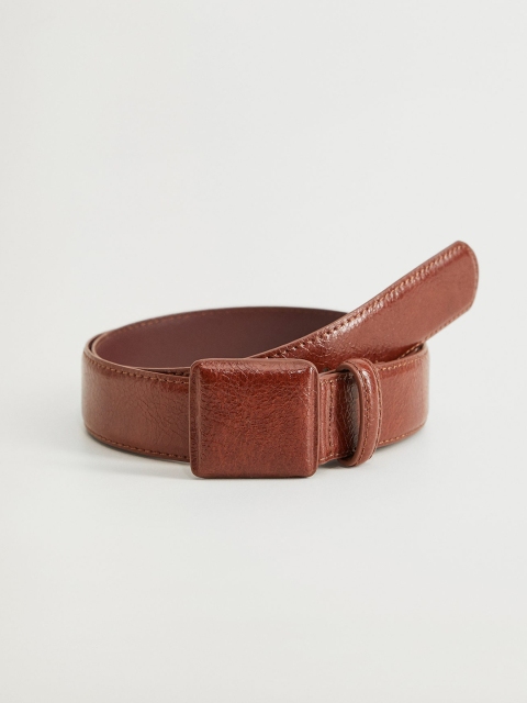 

MANGO Women Tan Brown Solid Belt