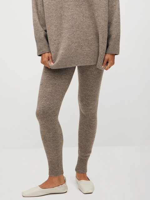 

MANGO Women Beige Solid Winter Leggings