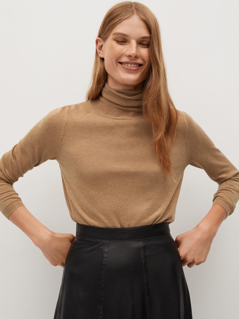 

MANGO Women Beige Sustainable Solid Light Pullover Sweater