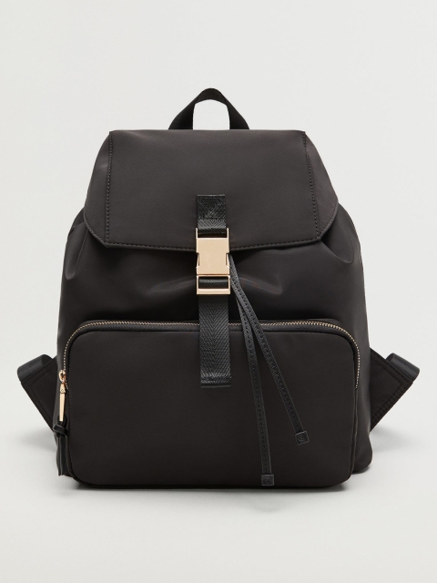 

MANGO Women Black Solid Backpack