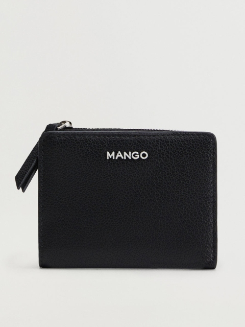 

MANGO Women Black Solid Two Fold Wallet