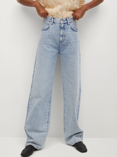 

MANGO Women Blue Sustainable Straight Fit High-Rise Clean Look Jeans